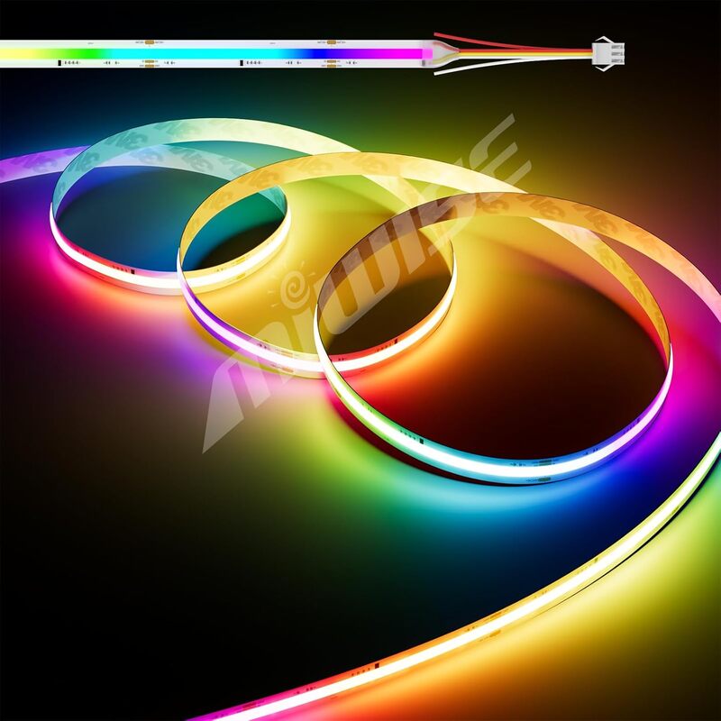 MIWISE RGB Smart IC COB LED Strip Light,20ft Color Chasing Flexible DC24V
